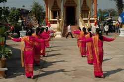 Northern Thai dancers at a Buddhist temple
